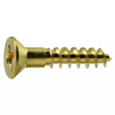10-x-1-inch-brass-phillips-flat-head-wood-screws-pack-100 #10 X 1 Inch Brass Phillips Flat Head Wood Screws - Pack Of 100