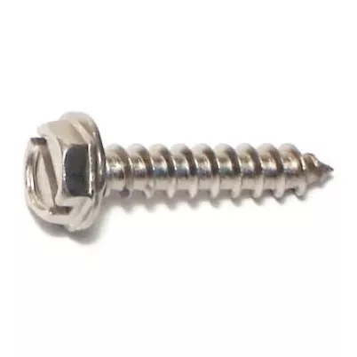 10-x-1-stainless-steel-slotted-hex-washer-head-sheet-metal-screws-18-8-grade #10 X 1 Stainless Steel Slotted Hex Washer Head Sheet Metal Screws - 18-8 Grade