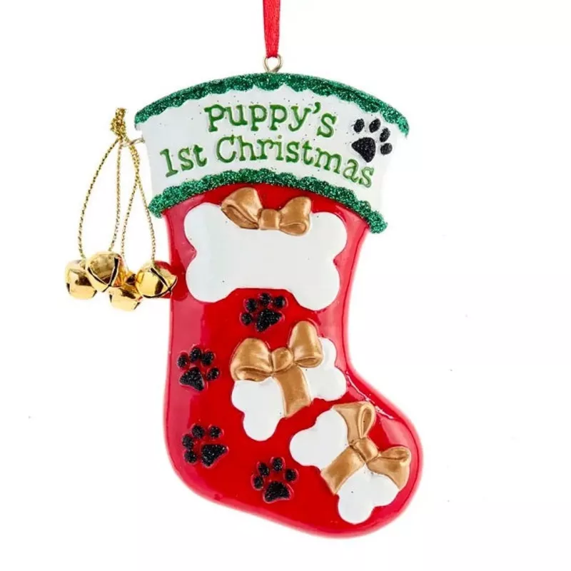 puppy-s-1st-christmas-stocking-ornament “Puppy’s 1st Christmas” Stocking Ornament